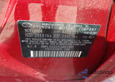 2025 Hyundai Sonata Sel z USA, uszkodzony, nr VIN KMHL64JA3SA461891